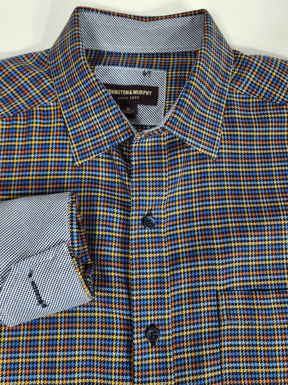 Johnston & Murphy Men's Multi-Color Check Dress Shirt